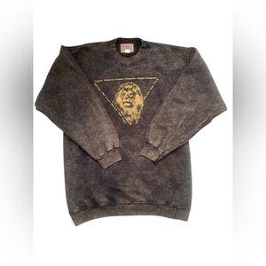 Brown/Gray Vintage Lion Graphic Men’s Long Sweatshirt XL